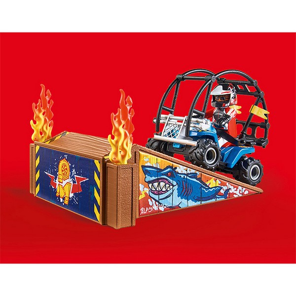 Playmobil 70820 Starter Pack Kaszkadőr quaddal és lángoló rámpával